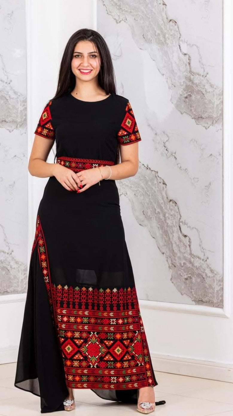 Special Occasion Dress, Embroidery Parties Dress, Vintage Style, Heritage Palestinian Jordanian Wedding, Traditional Tatreez Thobe Embroidered