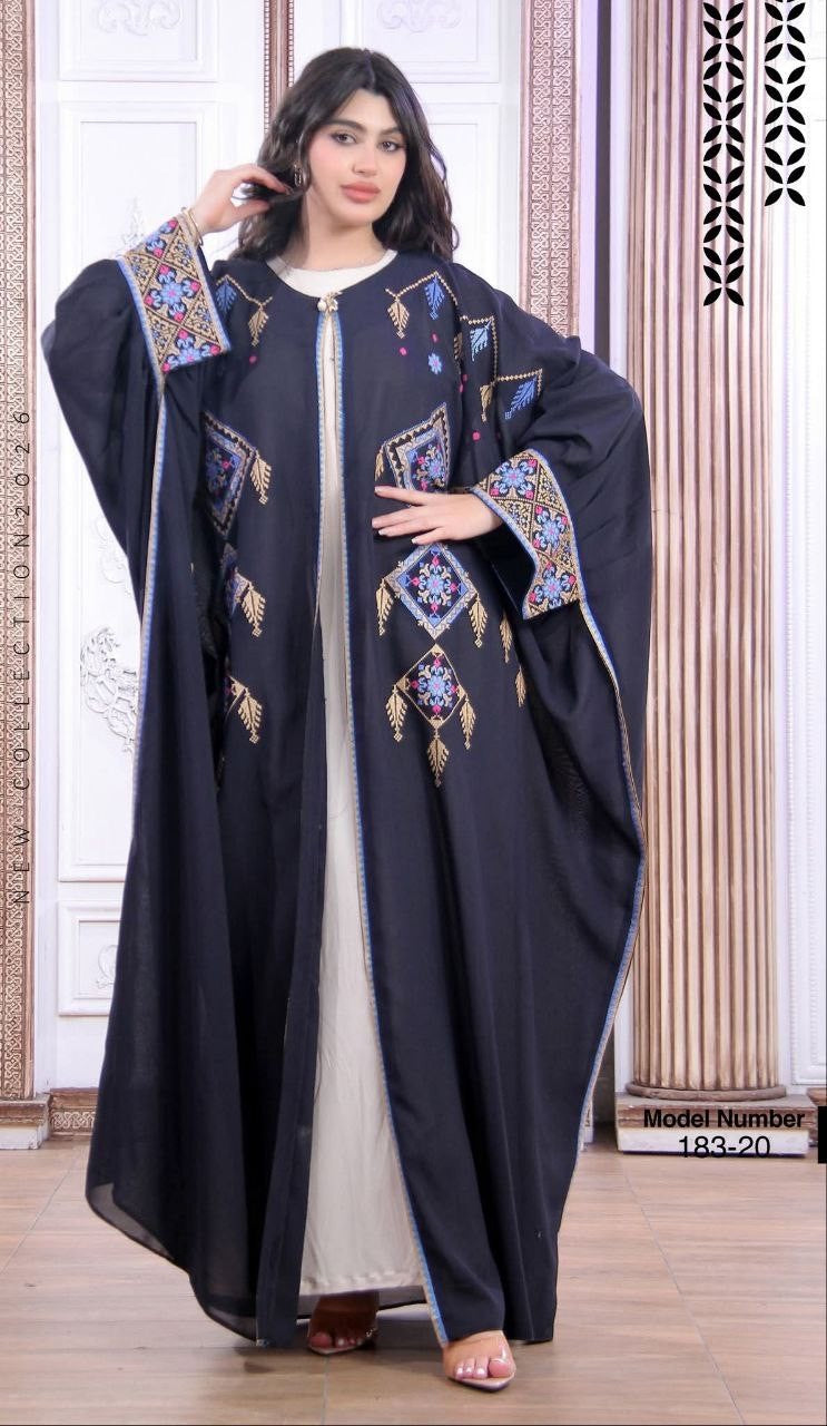 Abaya Bisht Embroidery Palestine Dress, Vintage Style, Heritage Palestinian Jordanian, Traditional Tatreez Embroidey