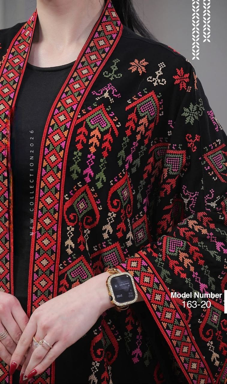 Abaya Bisht Embroidery Palestine Dress, Vintage Style, Heritage Palestinian Jordanian, Traditional Tatreez Embroidery