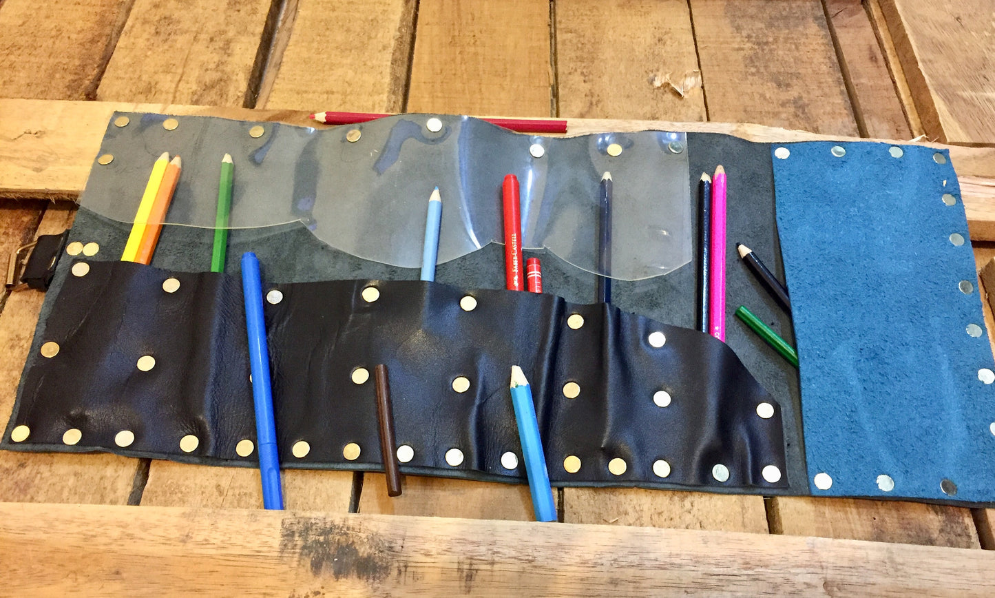 Leather Pouch, Pencil Roll , Leather Pen bag , 100% hand made, Personalized Wallet , Vintage Leather, watch pouch, different uses, handmade