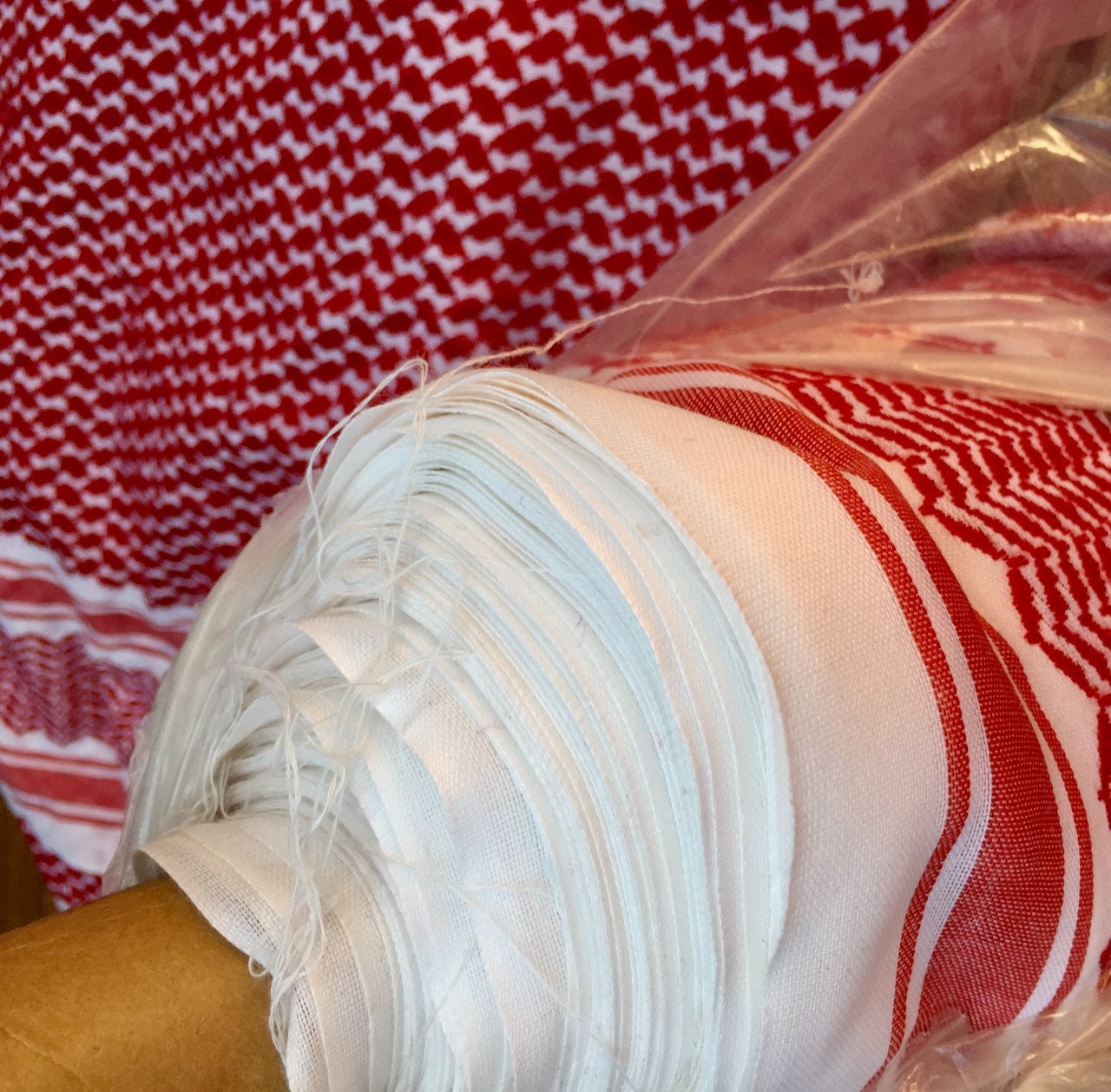 2x Meters Fabric, By METER Keffiyeh, Crafts Use Supporter, Blanket Fabric, Clothing Designers Supply, Arab Authentic Palestine Original Woven Stitched
