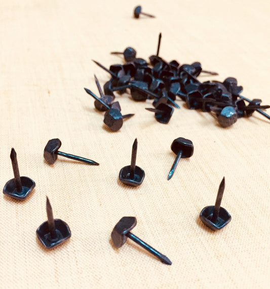 150 Square Nails, Upholstery Wood Crafts use Shoes Nails/tacks,box thumb tacks, Push Pins Door wall, Furniture Sofa tacks solid Antique Black