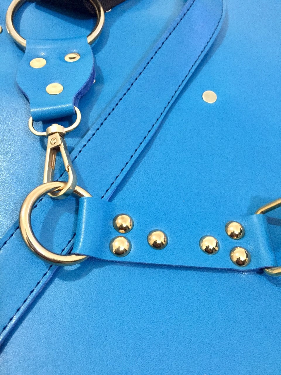 13 Slots hand Crafted Chef bag, Knife Roll , Syntactic PU Leather Chef Bag ,PVC Leather, Hand Made Knives Roll Holder Bag , Leather Blue