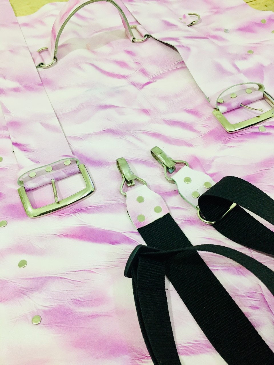 16 Slots Pink Knife Roll, Handmade Chefs bag, Cow Genuine Leather Knives Roll Holder Bag Gift Kitchen Supply