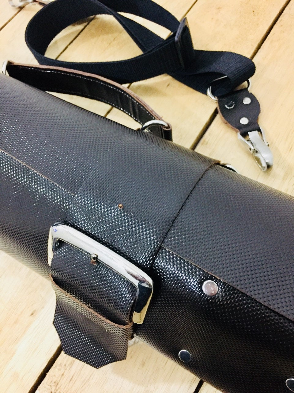 15 Slots knife roll, handCrafted Chefs bag holder, Genuine Leather with long strap , Knives Roll Holder Bag , kitchen supply 55cmX70cm