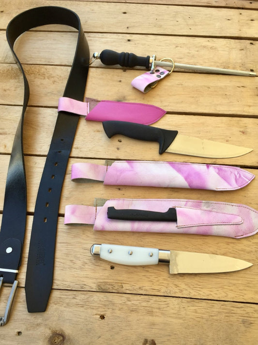 4 Piecs Knives Tools Belt, Modular Leather Chef KnifeSheath, Chefs Leather Supply,Butcher Chef Holster, Rustic BBQ, handMade Without Belt