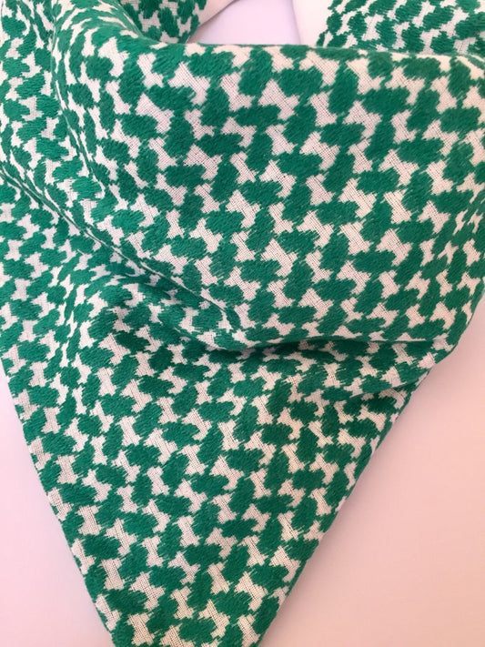 Palestine Original Keffyieh, Unique Irish Arab Scarf Shemagh, face Cover Headwear Windproof Mask Vintage dress Hatta GREEN WHITE No Tassels