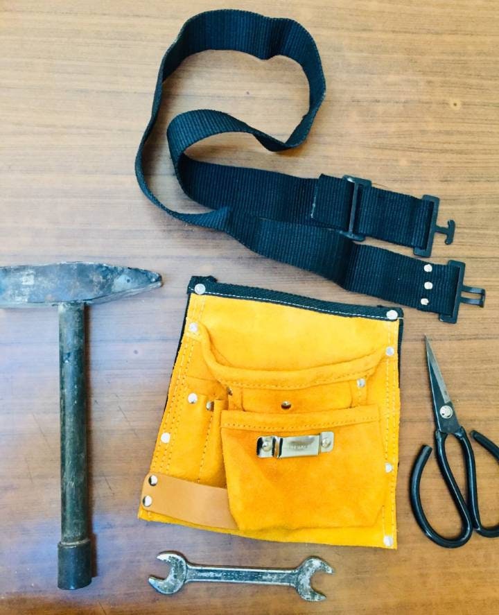 Tools Belt , Tools bag, Workers holder supply, leather bag , genuine leather , floral garden farmers equipment, heavy work