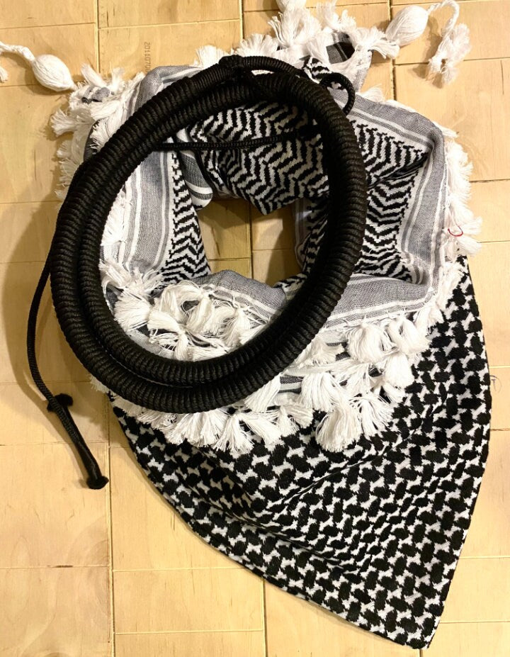 Arab Scarf, Woven Stitched, NOT Printed, Keffyeih Iraq Cover Headwear,Vintage dress Hatta Shemagh Kuffyieh,Unisex Mask Unique Original Kurdi