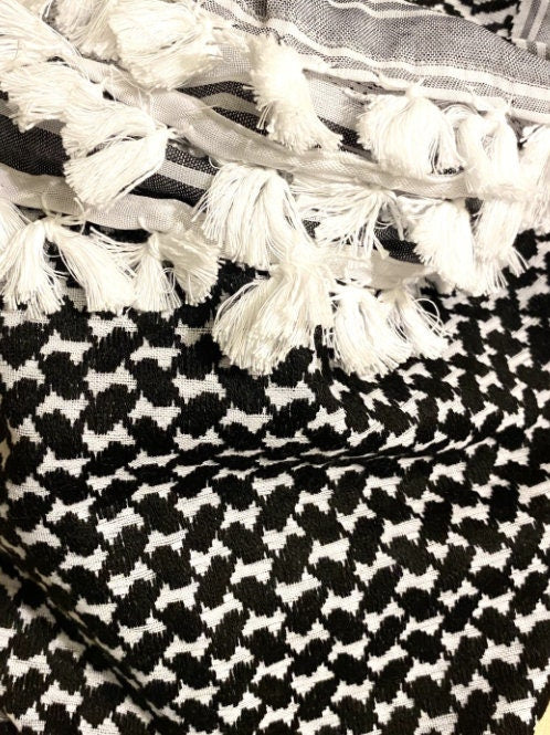 Arab Grey Scarf, Woven Stitched NOT Printed, Keffyeih Iraq Cover Headwear, Vintage dress Hatta Shemagh Unisex Mask Unique Original Kurdi