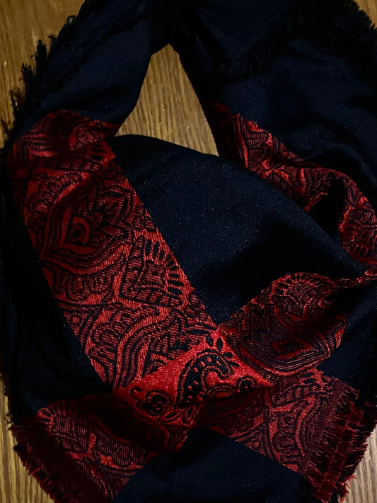 Unique Scarf, Black Red Line Woven,Desert Bandana Kofya, Arab OldStyle Vintage dress, Hatta Shemagh Kuffyieh Scarf, Mixed colors, Keffiyeh