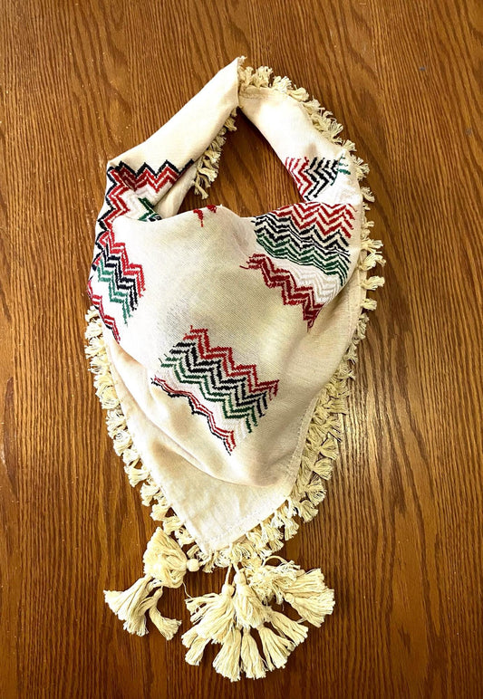 Beige Rainbow Arab Sahara Scarf Keffyieh, Unique Arab Scarf Shemagh, Shawl fabric MultiUse faceCover, Headwear Windproof,Vintage dress Hatta