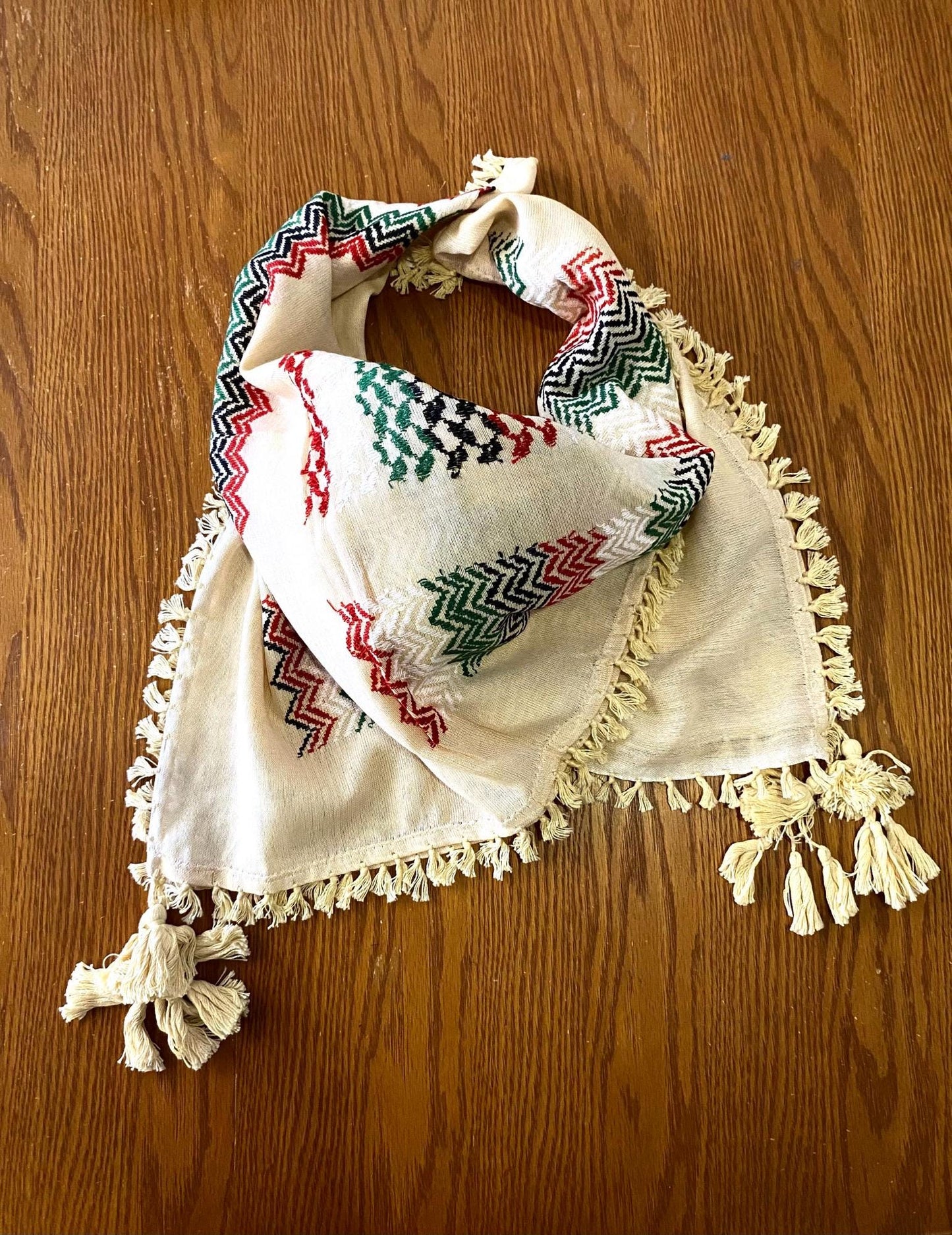 Beige Rainbow Arab Sahara Scarf Keffyieh, Unique Arab Scarf Shemagh, Shawl fabric MultiUse faceCover, Headwear Windproof,Vintage dress Hatta