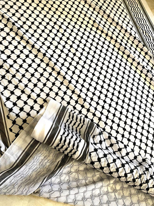 2x Meters Fabric, By METER Keffiyeh, Crafts Use Supporter, Blanket Fabric, Clothing Designers Supply, Arab Authentic Palestine Original Woven Stitched