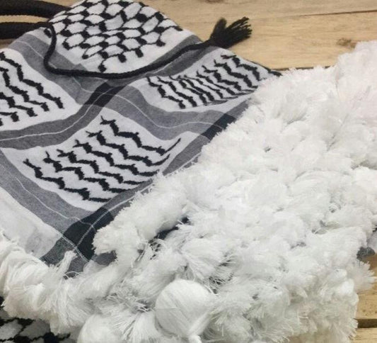 keffiyeh Malaki Palestine Scarf, Woven Stitched Royal HiQuality Unisex Face Mask, Kuffyieh Unique Arab Arafat Hatta Headwear Vintage Dress