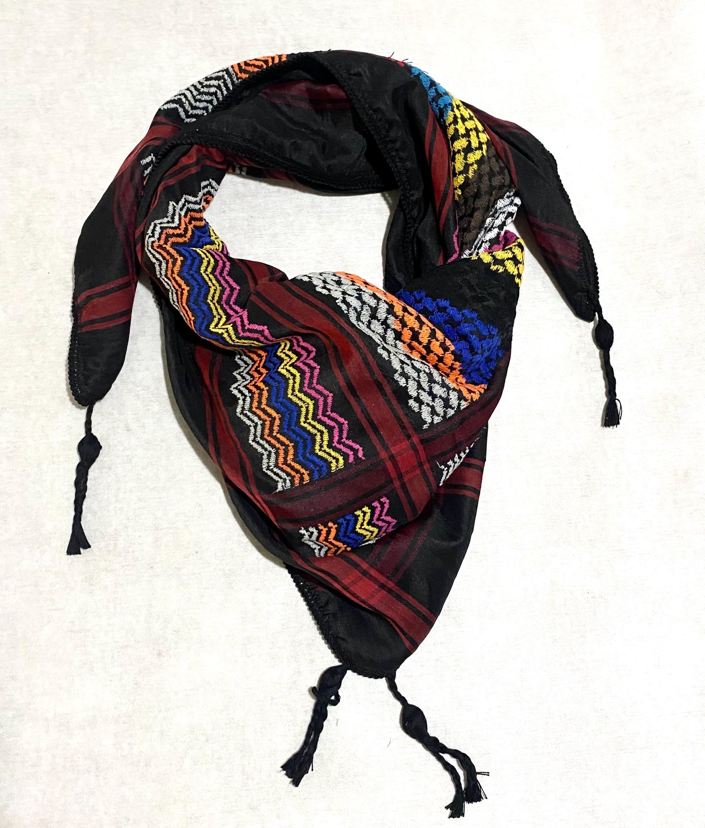 Unique Sahara Rainbow Arab Scarf , Desert Bandana, Palestine Keffiyeh Headwear, Windproof Mask,vintage dress Hatta Shemagh