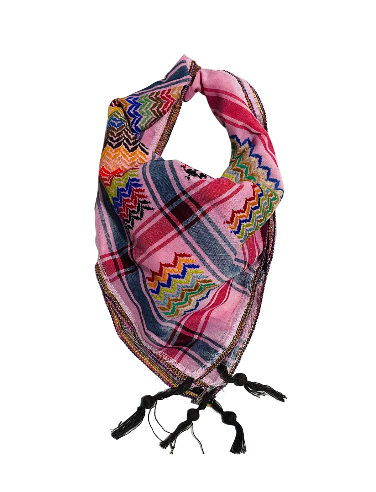 Keffiyeh Pink Palestine Scarf, Unique Arab Desert Bandana Shawl Headwear Windproof Mask, Vintage dress Hatta Shemagh mixed Colourful colours