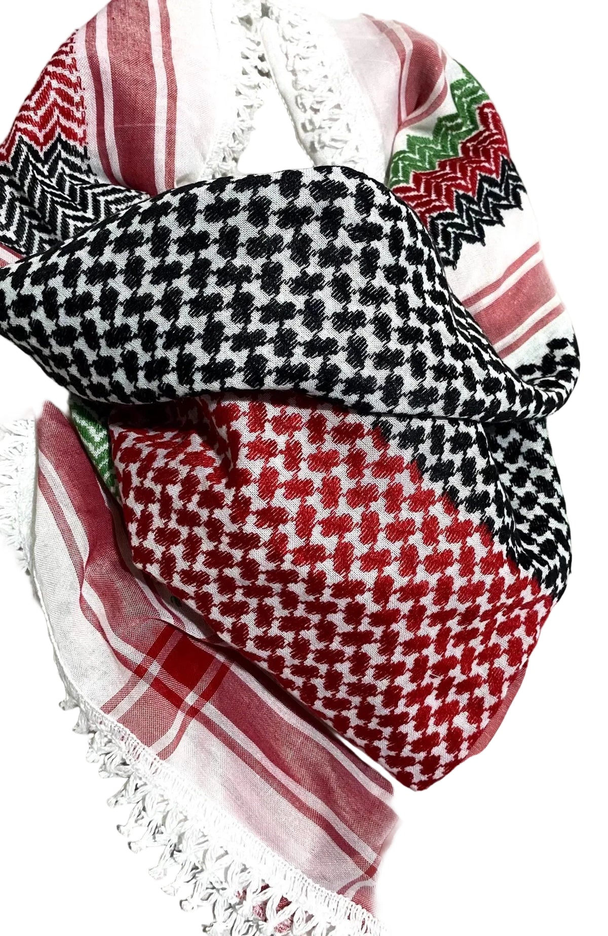 Kuffiyeh Palestine Flag Scarf, Unique Keffiyeh Hatta Shemagh Shawl HiQuality Mixed 4 Colours, Desert Bandana Kofya OldStyle Vintage dress