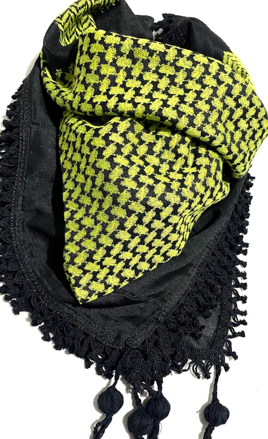 Pistachio Keffiyeh Unique Arab Scarf, Woven Stitched NOT Printed, Cover Headwear, Vintage dress Hatta Shemagh Kuffyieh,Unisex Mask Mixed