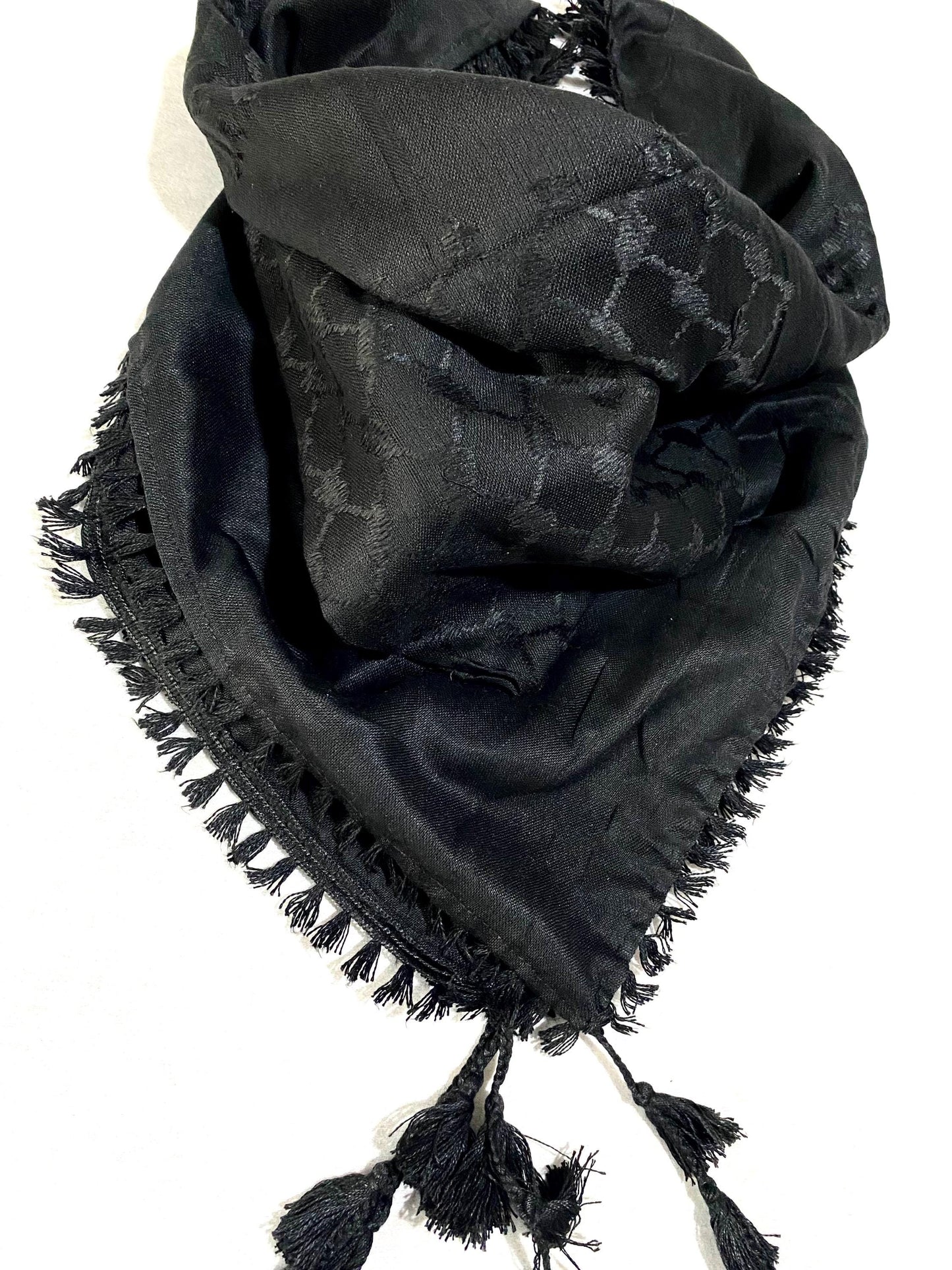 Palestine Black Unique Arab Scarf Traditional OldStyle Vintage dress Hatta Shemagh Kuffyieh Shawl bandana Scarves, Woven Stitched NOT Print