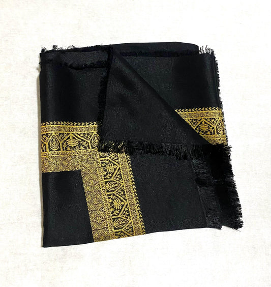 Keffiyeh Gold Line Unique Woven Scarf, Desert Bandana Kofya, Arab OldStyle Vintage dress, Hatta Shemagh Kuffyieh Scarf, Mixed Black colors