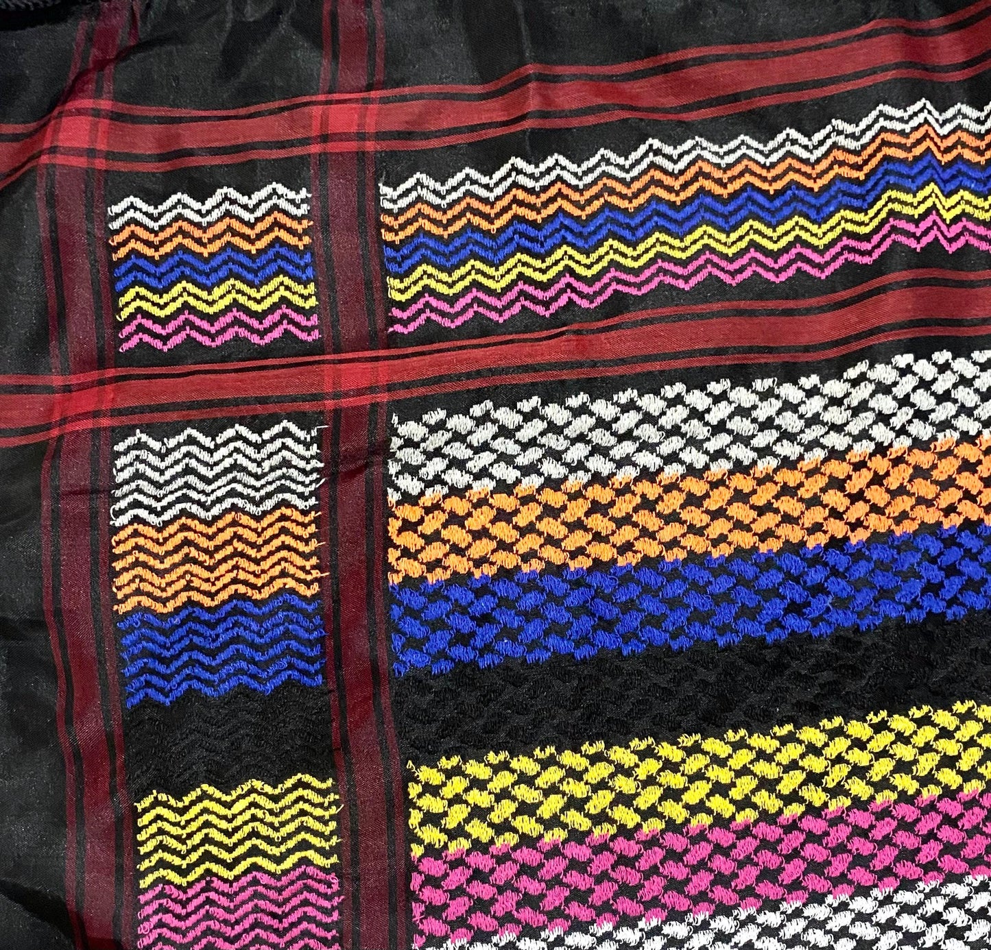 Unique Sahara Rainbow Arab Scarf , Desert Bandana, Palestine Keffiyeh Headwear, Windproof Mask,vintage dress Hatta Shemagh