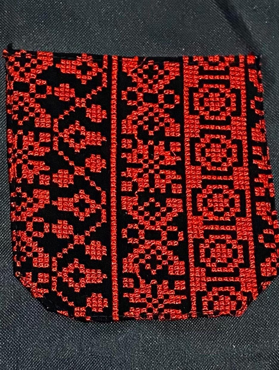 Jerusalem Embroidery Palestine Tote Red Bag, Keffiyeh Scarf, Tatreez Shoulder Bag, Vintage Unique Handmade Heavy Work multi-function Zipper