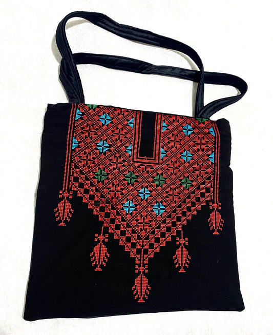 Bride Flag Palestine Tote Red Girl Bag, Keffiyeh Scarf, Tatreez Shoulder Bag, Vintage Unique Handmade Heavy Work multi-function Zipper