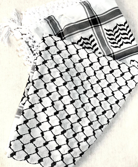 Unique Keffiyeh Scarf Shwal, Arabian Sahara Bandana Kofya, Palestinian Tradition OldStyle Vintage dress, Hatta Shemagh Kuffyieh Headwear