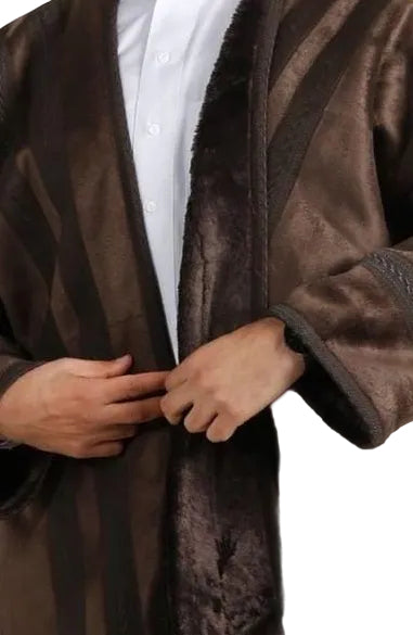 Farwa Bisht Coat, Unique Fur, Arab Style Winter Coat, Warm and Heavy, Unisex Clothing, Vintage Traditional Western Pattern, Elegance Farwa