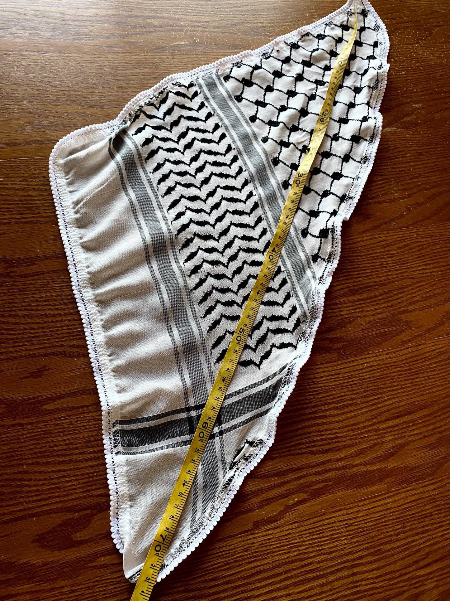 Bandana Keffiyeh Tie, Palestine Kuffyieh, Student Graduation Kofyah Scarves Wedding Party, Jerusalem HolyLand Bethlehem Vintage 16"X16"X27"