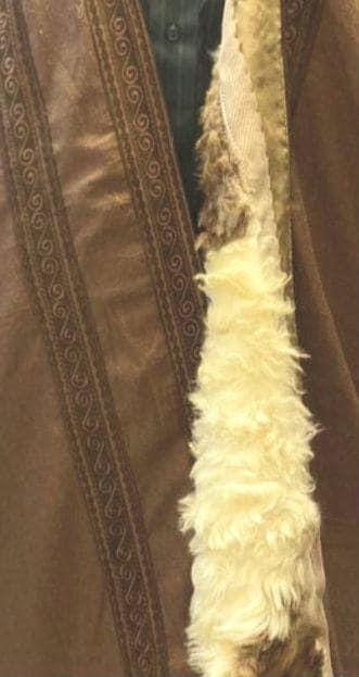 Genuine Leather Farwa Winter Bisht Coat, Unique Natural Fur Real Leather, Bedouin Arab Style, Vintage Authentic Clothing, handmade, heavy