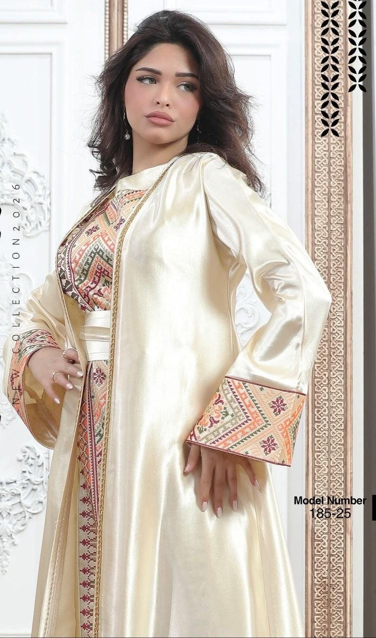 Tatreez Embroidery Palestine Dress, Vintage Style, Heritage Palestinian Thobe Abaya, Traditional Tatreez Embroidery