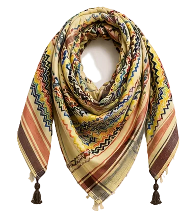 Yellow Palestine Scarfs, Unique Arab Scarf , Desert Bandana face Cover, Headwear Head wrap, Windproof Mask, Vintage dress Hatta Shemagh Kuffyieh
