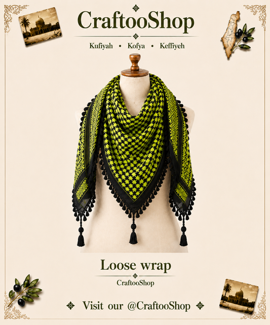 Pistachio Keffiyeh Unique Arab Scarf, Woven Stitched NOT Printed, Cover Headwear, Vintage dress Hatta Shemagh Kuffyieh,Unisex Mask Mixed