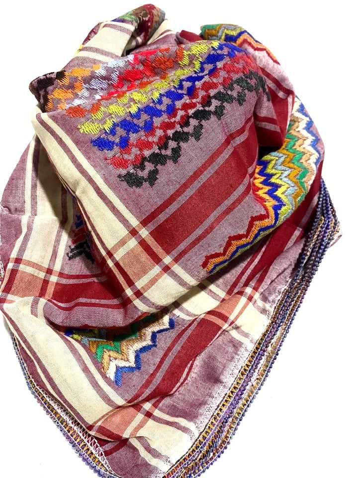 Rainbow Black Keffiyeh Unique Scarf, Sahara Desert Arab Bandana Palestine Headwear Windproof Mask, Vintage Dress Hatta Shemagh, Woven Mixed