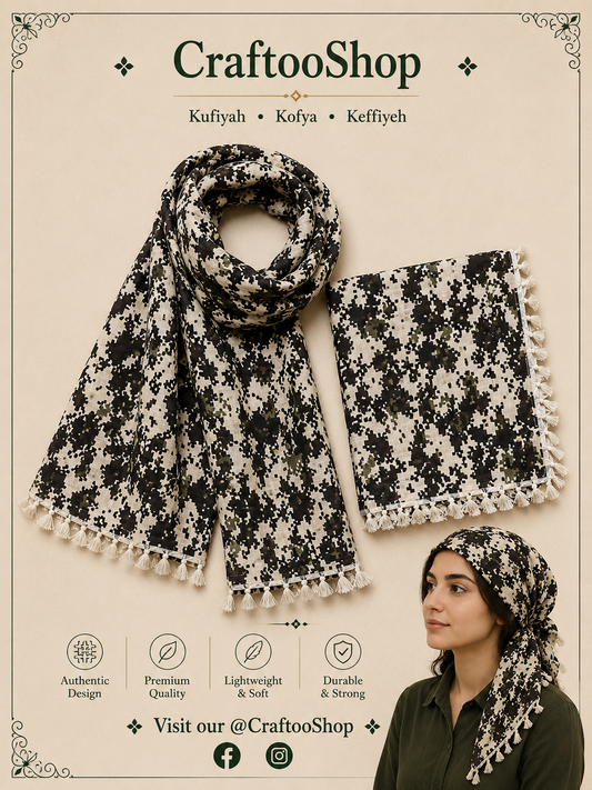 Army Brown Scarf unique Keffiyeh, Mult-use Cover, Headwear Vintage Dress Hatta Kofya Headwear Shemagh Kuffyieh,Unisex Face Mask Mixed Brown