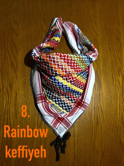 Palestine Keffyieh Scarf, Kuffyieh Arafat Hatta Red Shemagh, Handmade Western OldStyle, Arab Dress Original Bandana,Woven Stitched not print