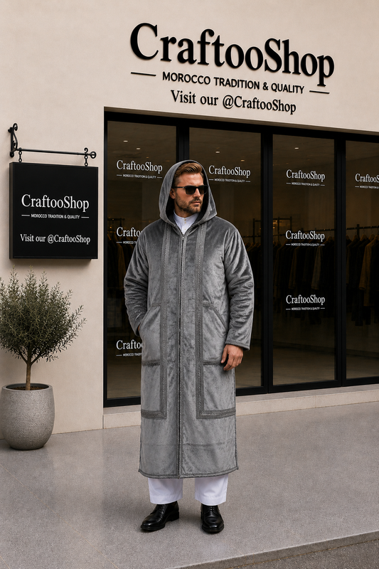 Farwa Hoodie Bisht Coat, Unique Fur, Morocco Arab Style Winter Coat, Warm Heavy, Unisex Clothing, Vintagec Traditional Westerns مغرب