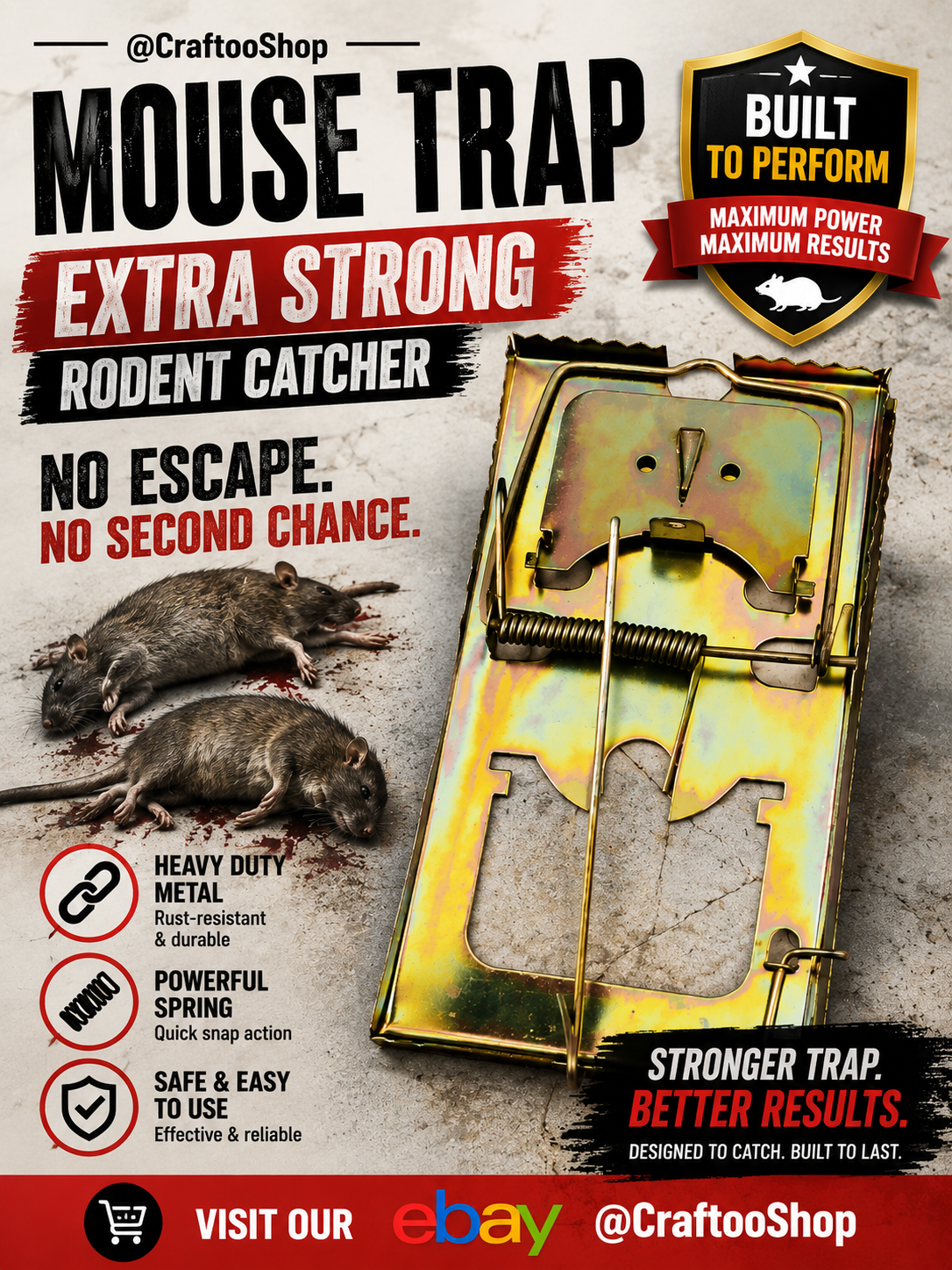 Mouse Trap, Rat Catch trap , mouse trap , clip metal, rat hunt , vintage style, very strong, heavy work , hand crafted