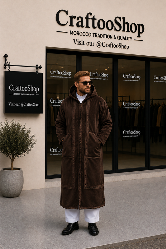 Farwa Hoodie Bisht Coat, Unique Fur, Morocco Arab Style Winter Coat, Warm Heavy, Unisex Clothing, Vintagec Traditional Westerns مغربي