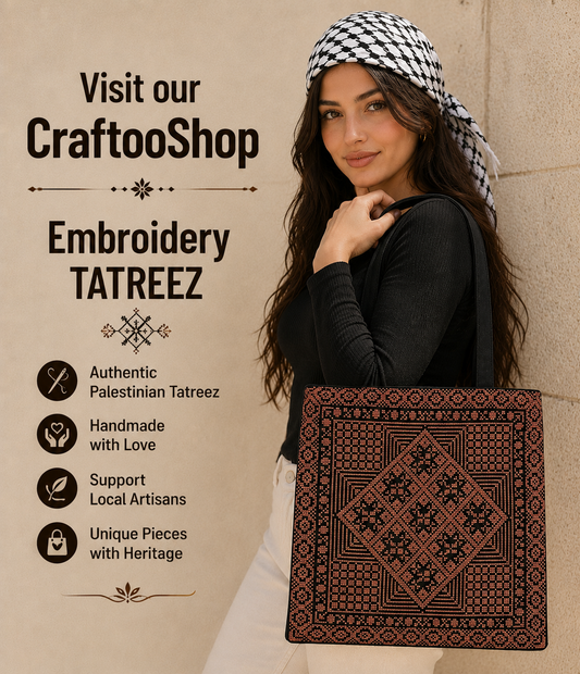 Embroidery Palestine Tote brown Bag, Tatreez Shoulder Bag, Vintage Unique Handmade Heavy Work multi-function Zipper