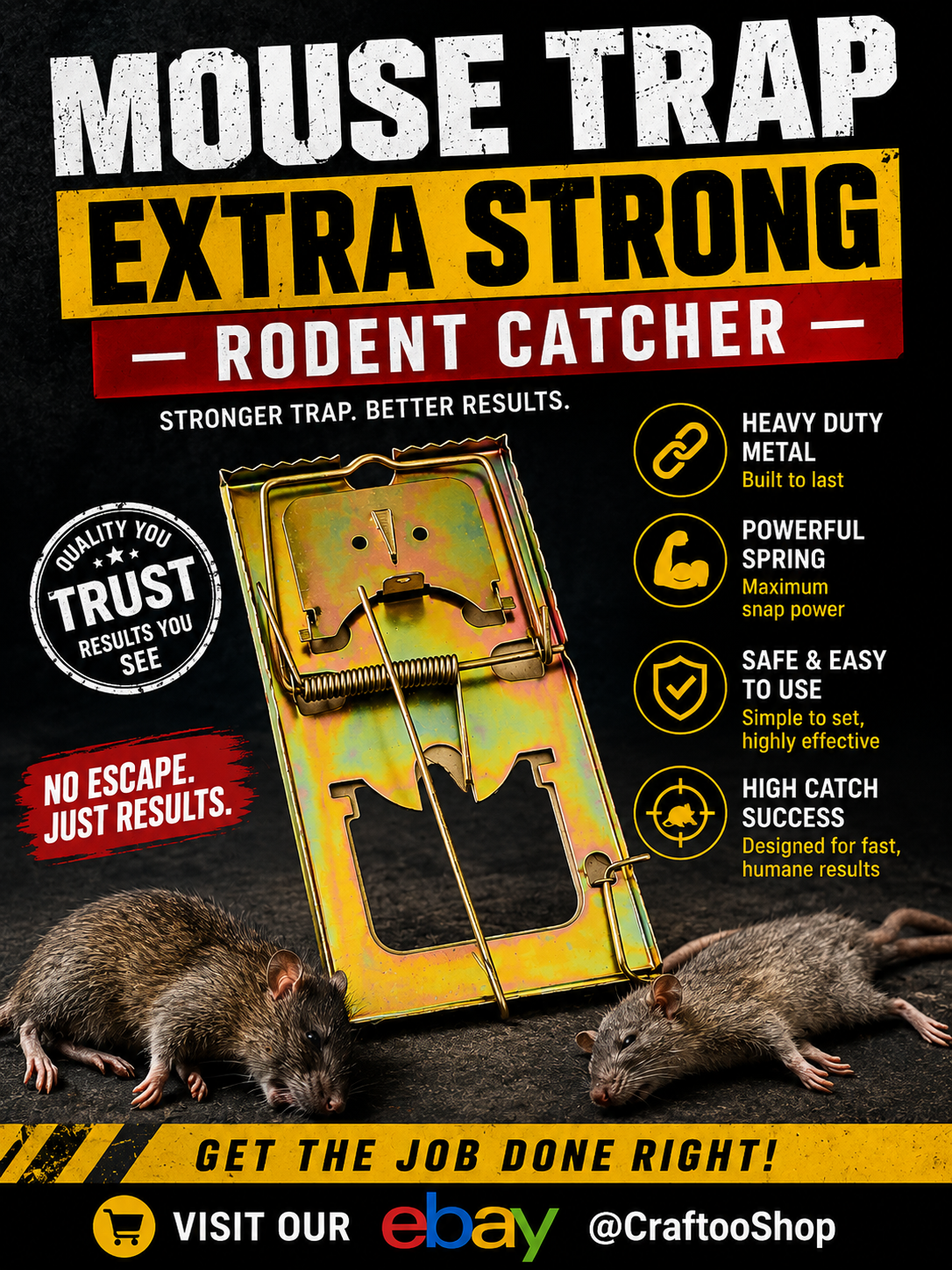 Mouse Trap, Rat Catch trap , mouse trap , clip metal, rat hunt , vintage style, very strong, heavy work , hand crafted