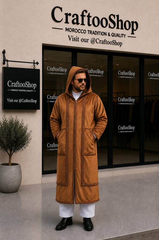 Farwa Hoodie Bisht Coat, Unique Fur, Morocco Arab Style Winter Coat, Warm Heavy, Unisex Clothing, Vintagec Traditional Westerns مغرب