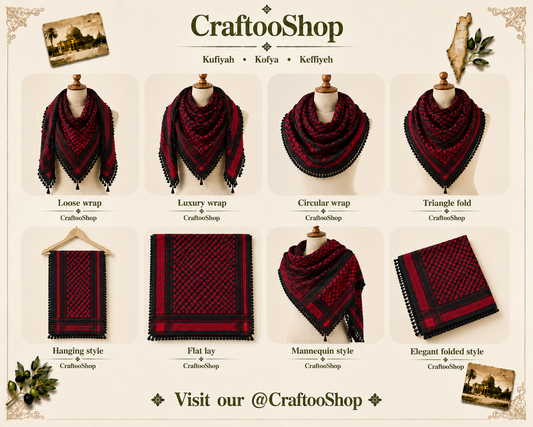 Unique Arab Scarf, Woven Stitched, NOT Printed, Keffyeih Cover Headwear,Vintage dress Hatta Shemagh Kuffyieh,Unisex Mask, mixed Black Red