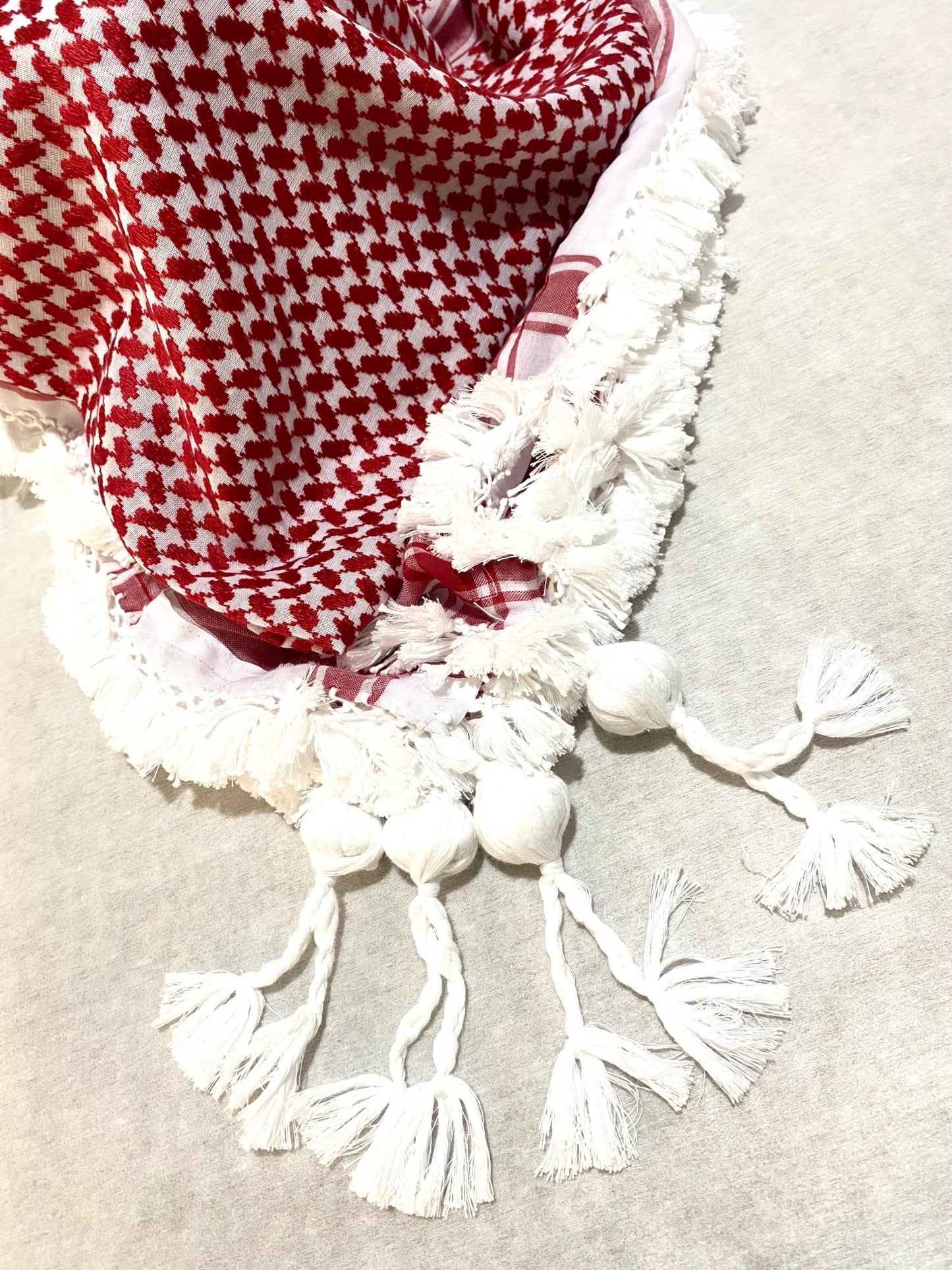 Red Shemagh Malaki Jordanians Kuffyieh Arab Scarf, Vintage Dress, Unique High Quality Woven Stitched, Hatta HandCrafted Scarves Traditional Style Unisex FaceMask