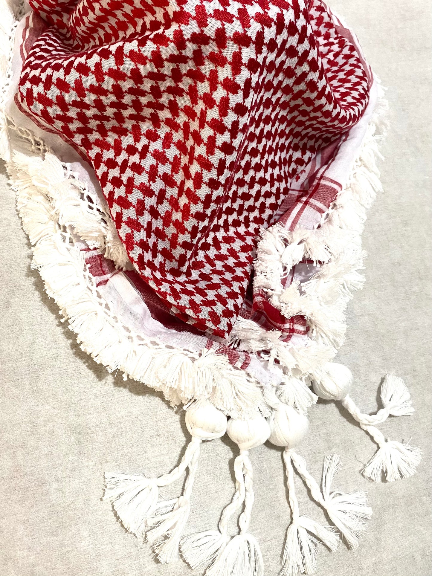 Red Shemagh Malaki Jordanians Kuffyieh Arab Scarf, Vintage Dress, Unique High Quality Woven Stitched, Hatta HandCrafted Scarves Traditional Style Unisex FaceMask
