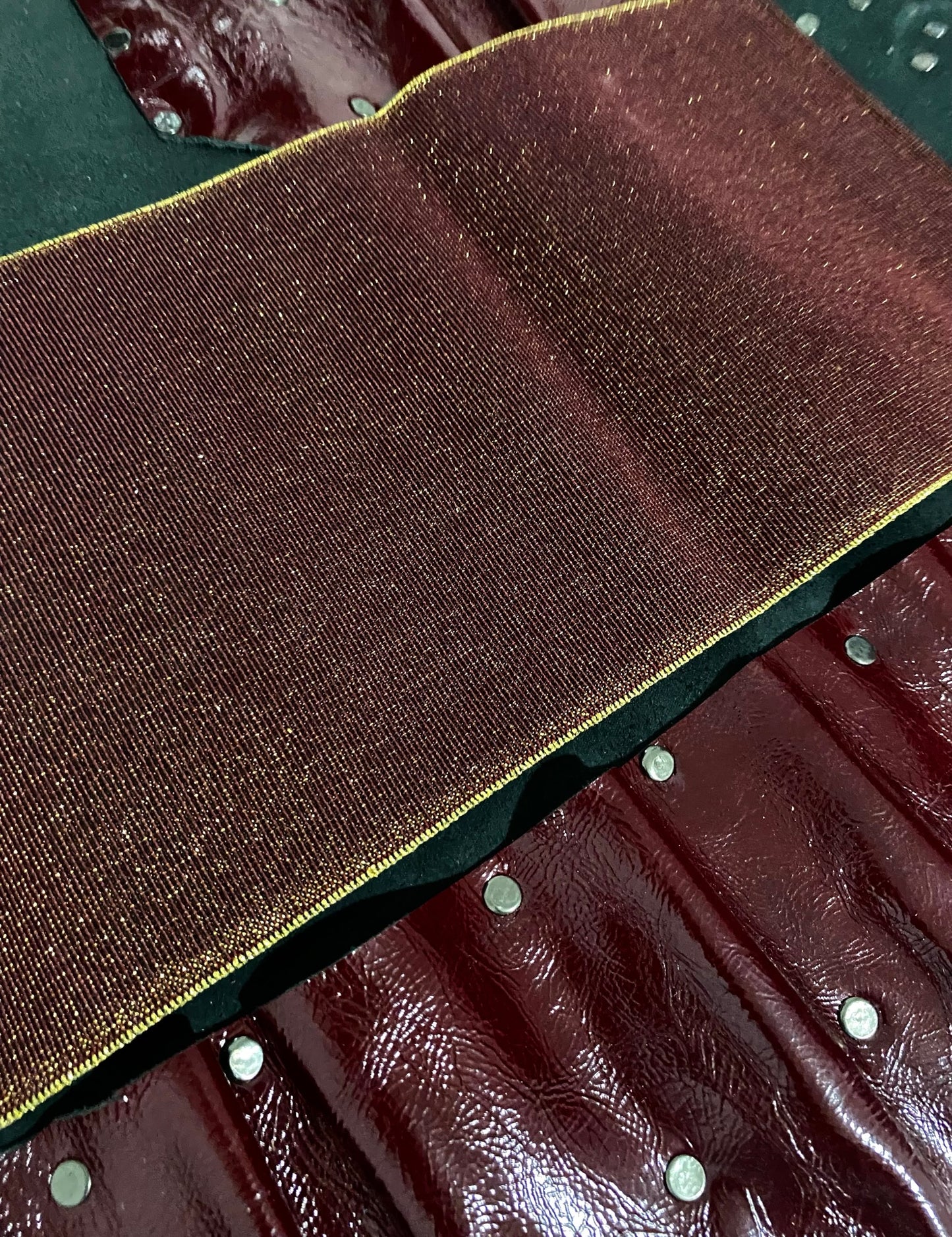 Burgundy 14 Slots knife Roll with long strap HandCrafted, Chefs bag Gift Cow Genuine Leather, Holder kitchen Supply, 48cmX68cm mixed colours