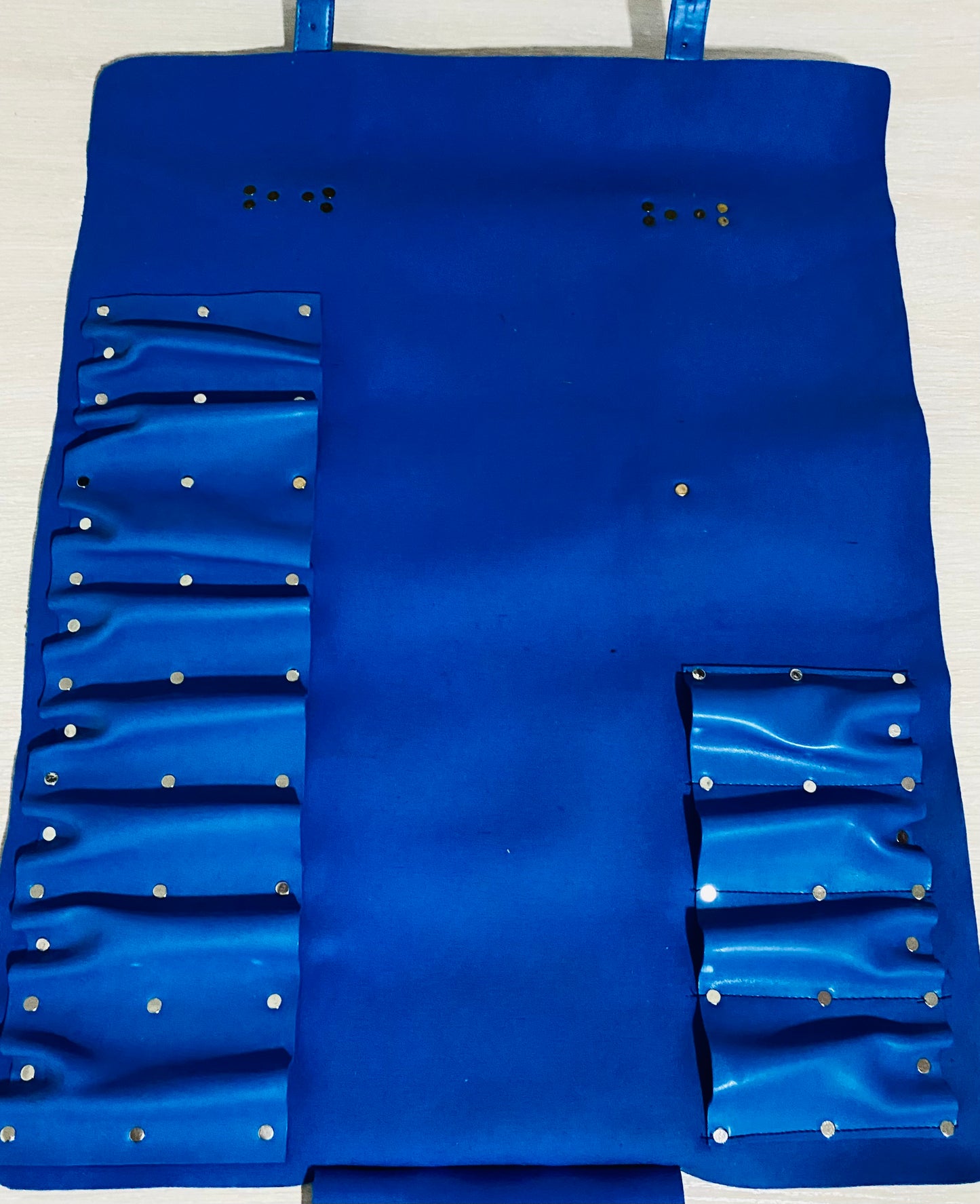 13 Slots hand Crafted Chef bag, Knife Roll , Syntactic PU Leather Chef Bag ,PVC Leather, Hand Made Knives Roll Holder Bag , Leather Blue