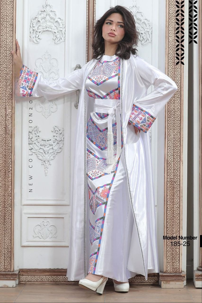 Tatreez Embroidery Palestine Dress, Vintage Style, Heritage Palestinian Thobe Abaya, Traditional Tatreez Embroidery (Copy)